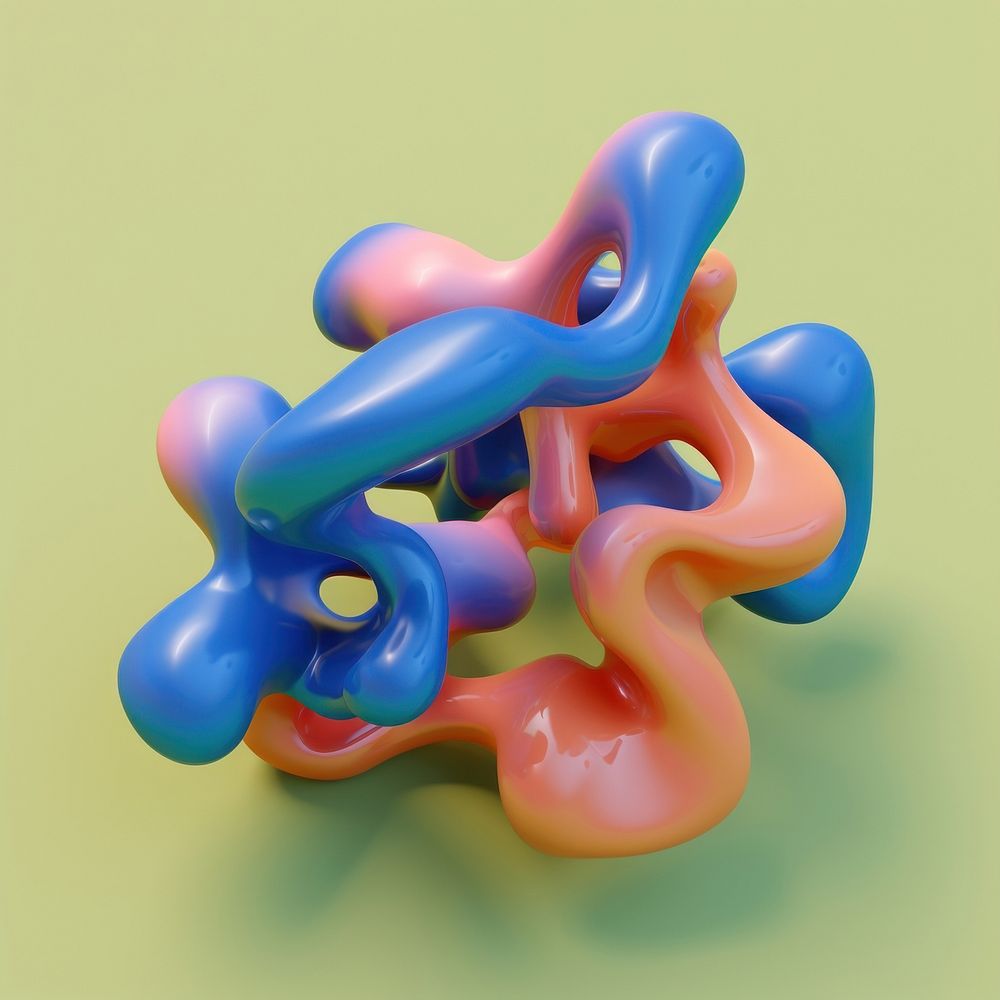 3d render of abstract fluid shape represent of basic shape dinosaur balloon reptile.
