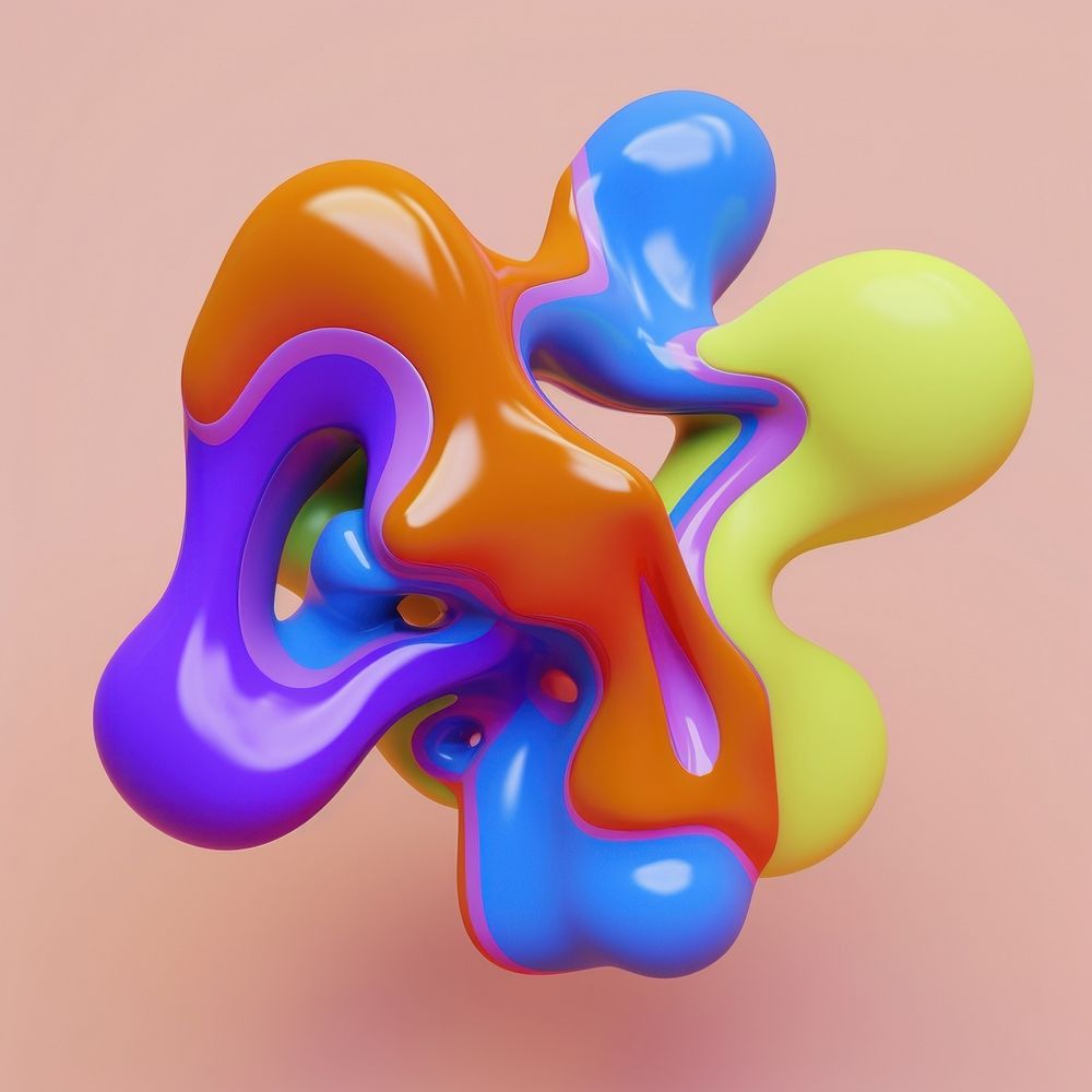 3d render of abstract fluid shape represent of basic shape confectionery appliance graphics.