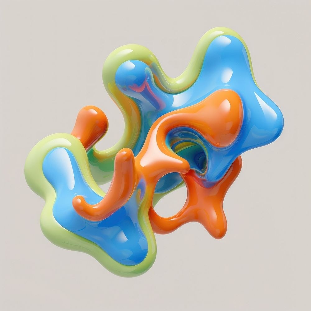 3d render of abstract fluid shape represent of basic shape confectionery weaponry balloon.