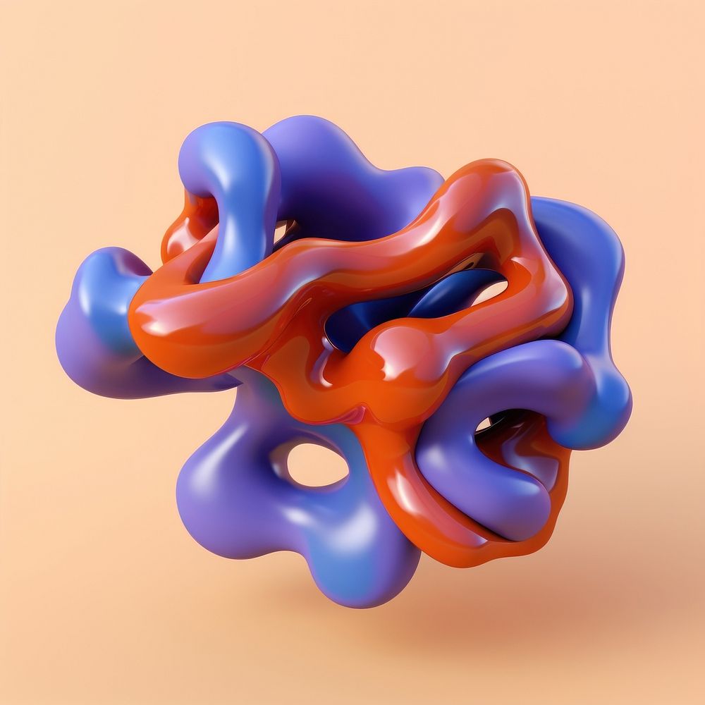 3d render of abstract fluid shape represent of basic shape weaponry balloon bow.