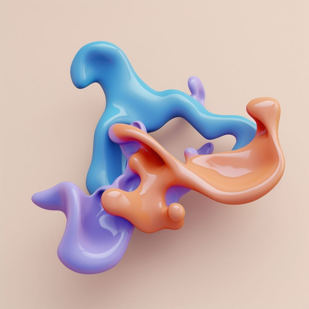 3d render of abstract fluid shape represent of basic shape toy smoke pipe.