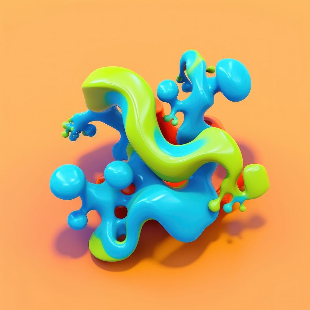 3d render of abstract fluid shape represent of basic shape graphics balloon art.
