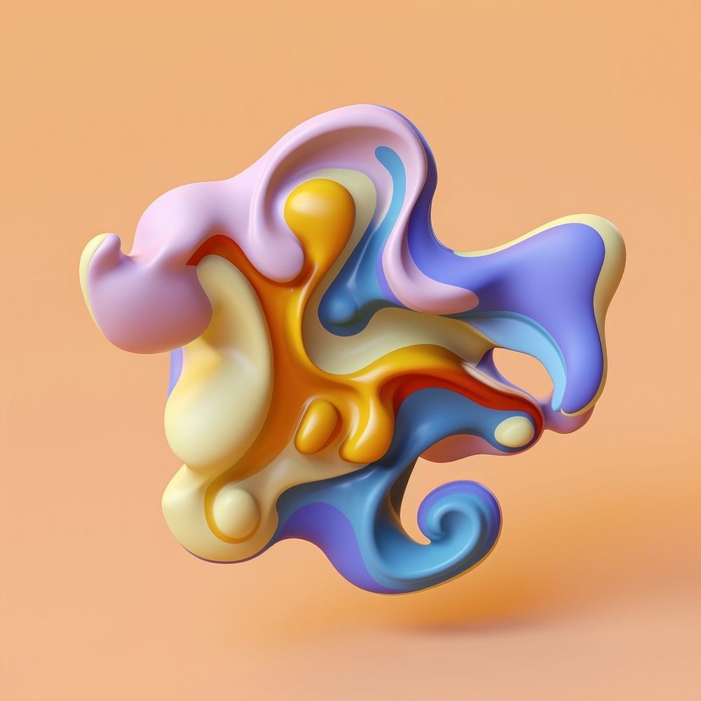 3d render of abstract fluid shape represent of basic shape confectionery accessories accessory.