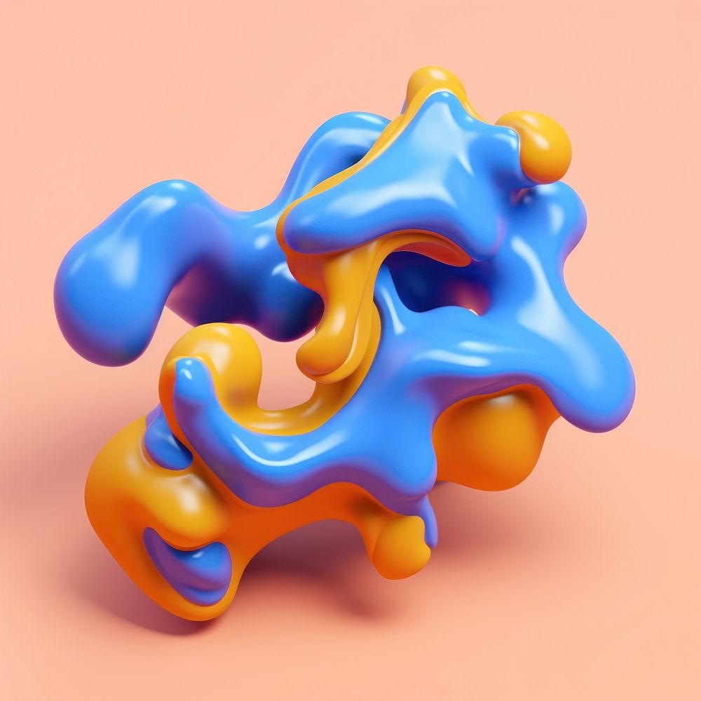 3d render of abstract fluid shape represent of basic shape balloon person human.