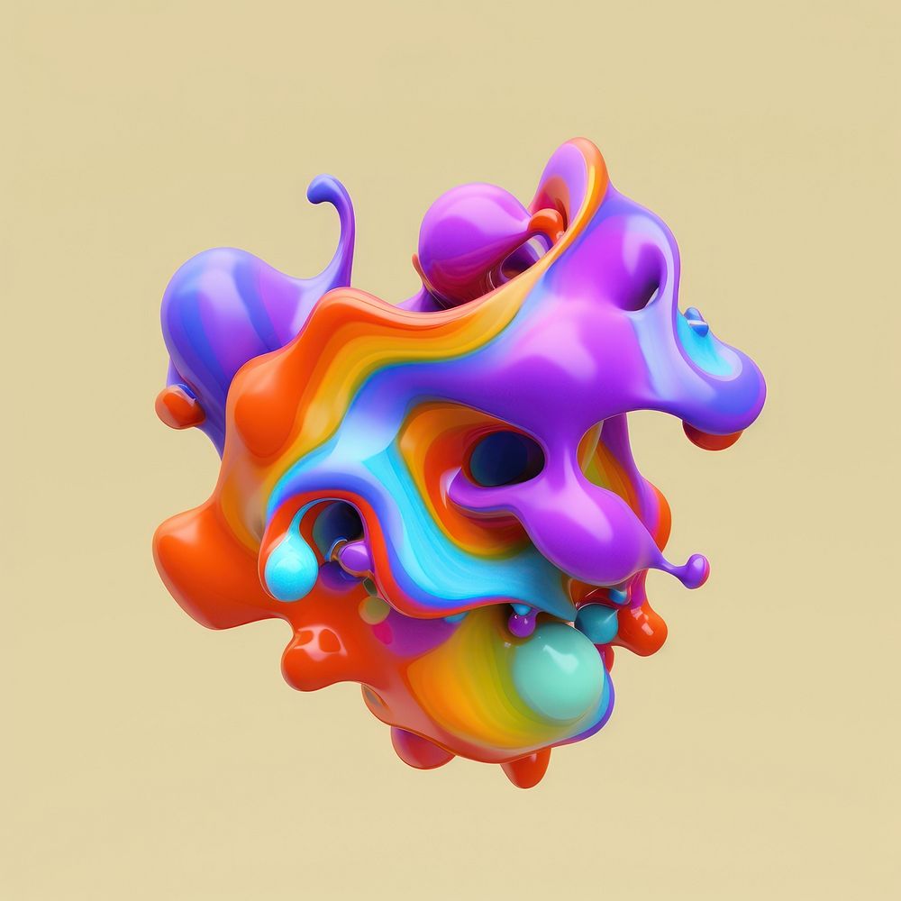 3d render of abstract fluid shape represent of basic shape accessories accessory balloon.