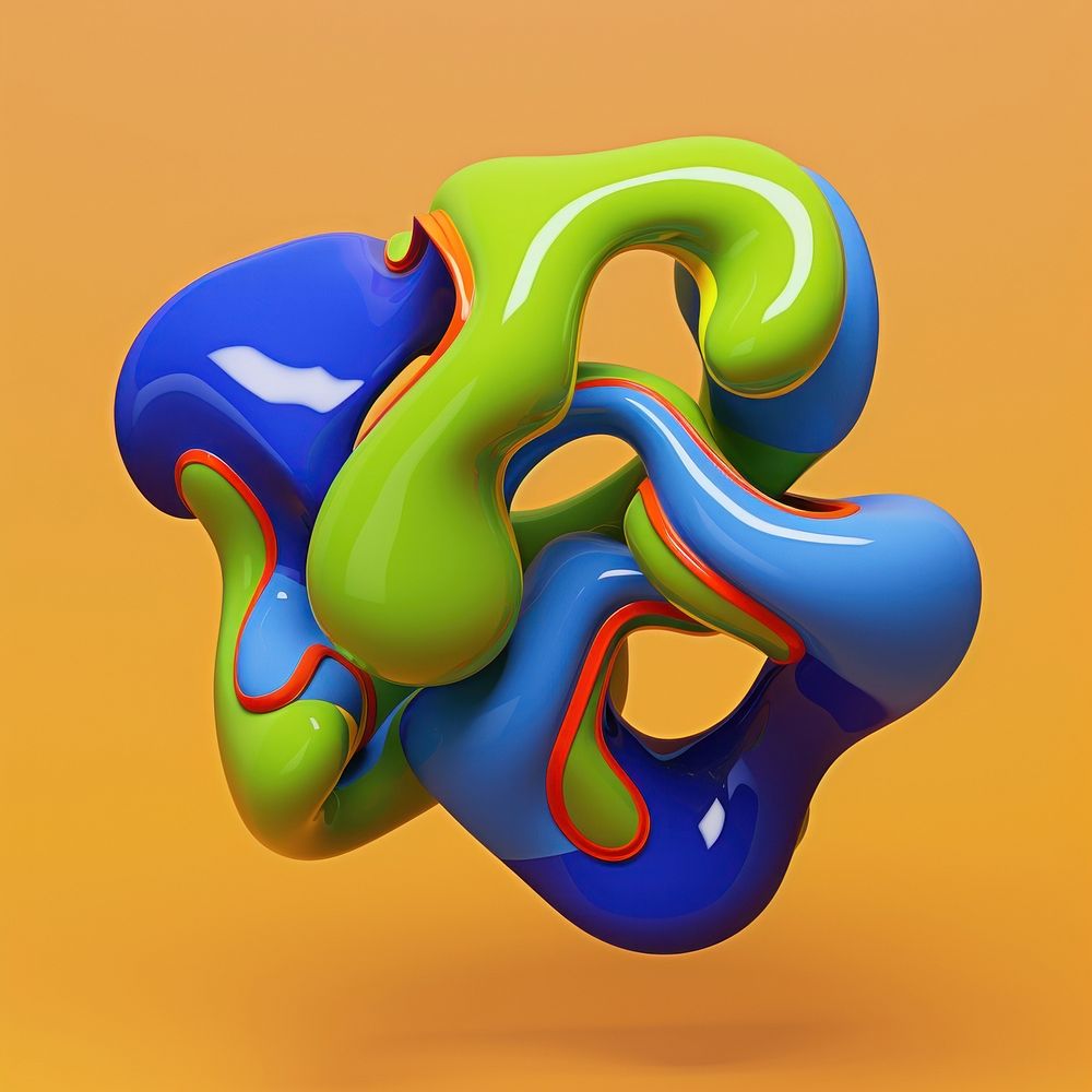 3d render of abstract fluid shape represent of basic shape appliance graphics balloon.