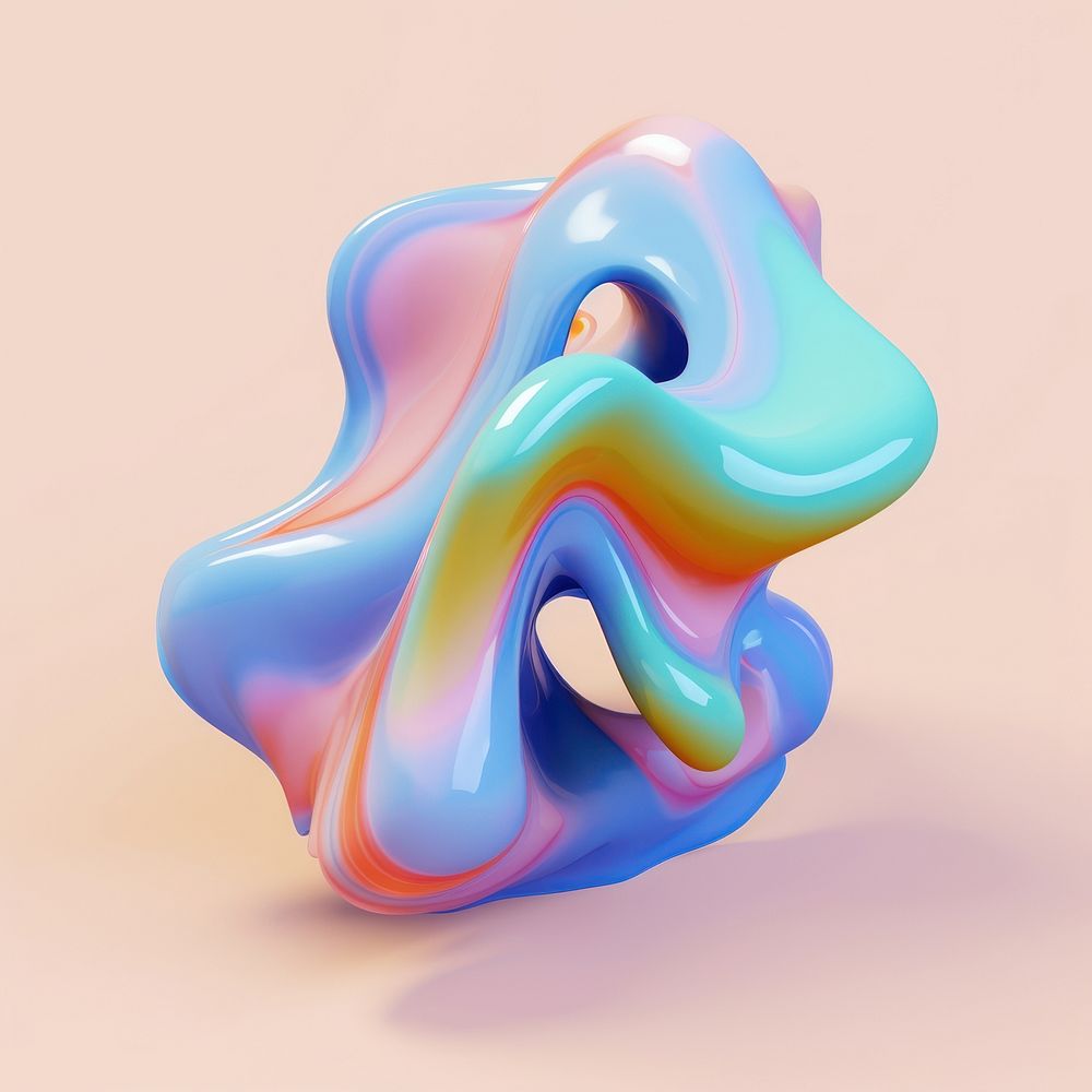 3d render of abstract fluid shape represent of basic shape accessories accessory jewelry.