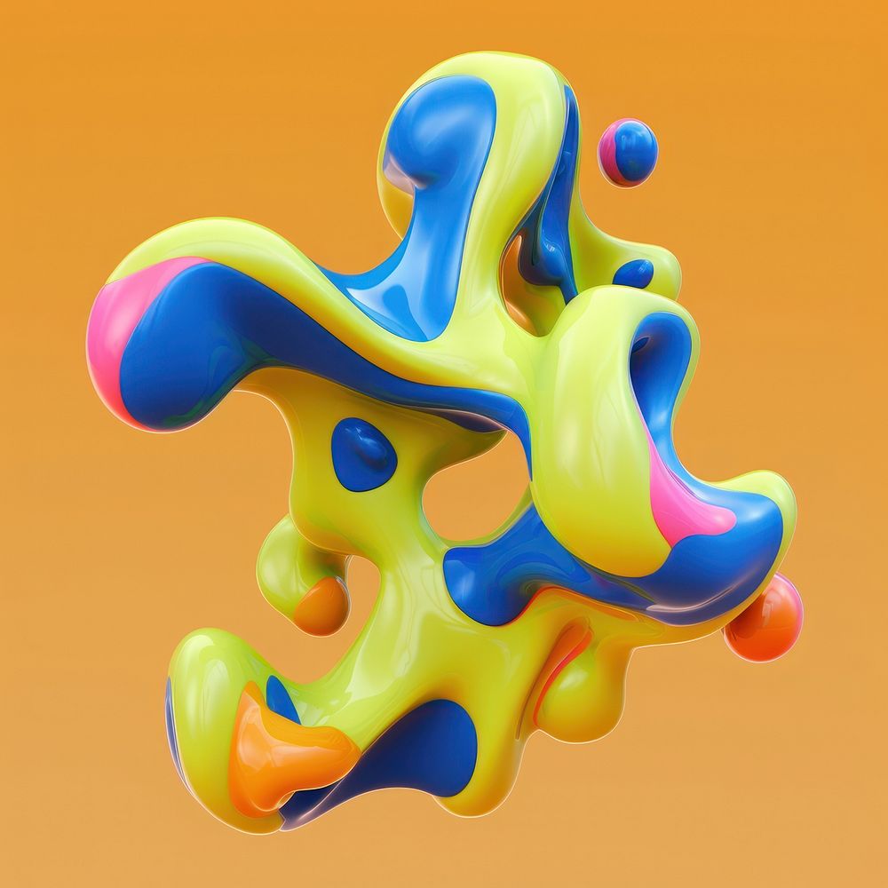 3d render of abstract fluid shape represent of basic shape graphics wildlife balloon.