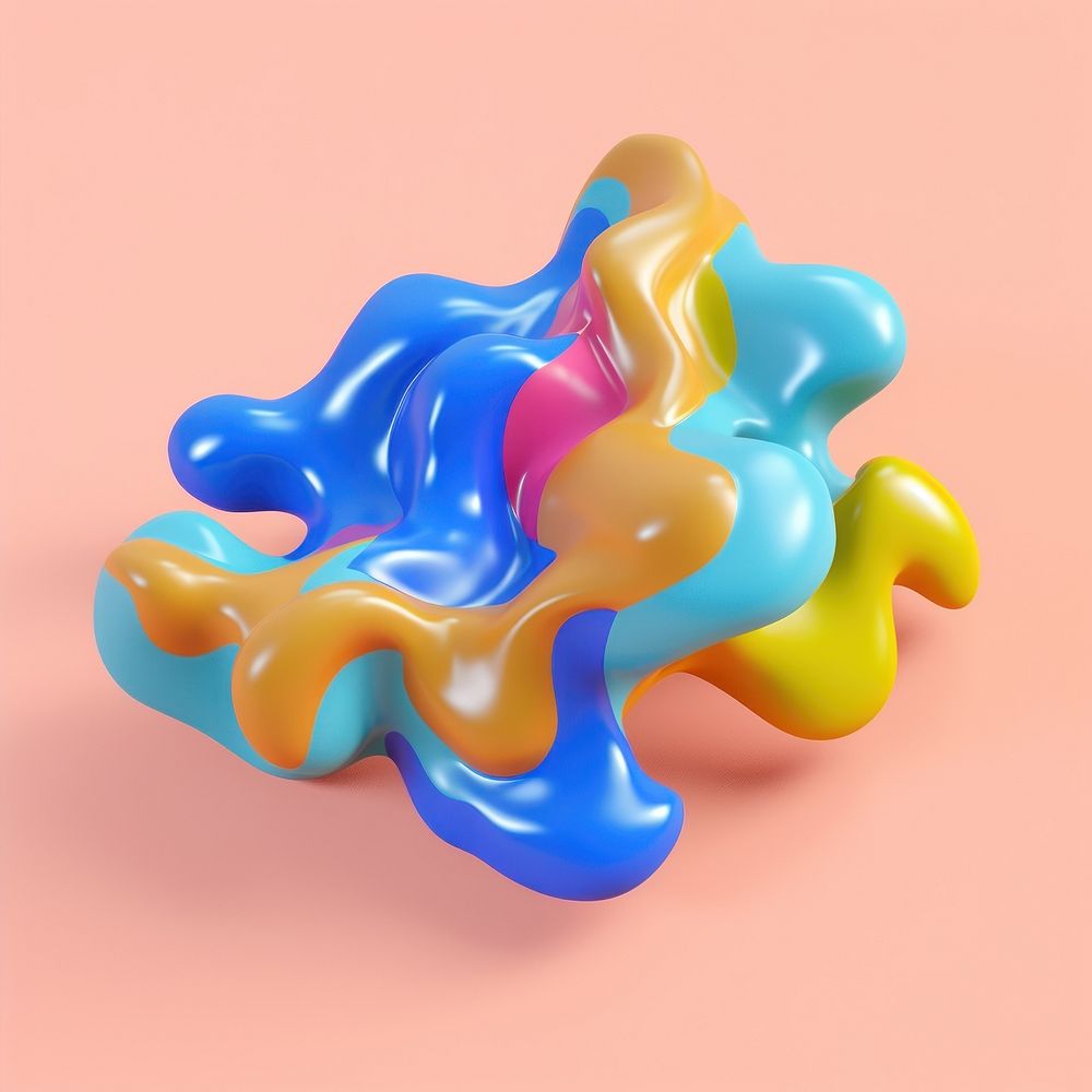 3d render of abstract fluid shape represent of basic shape balloon.