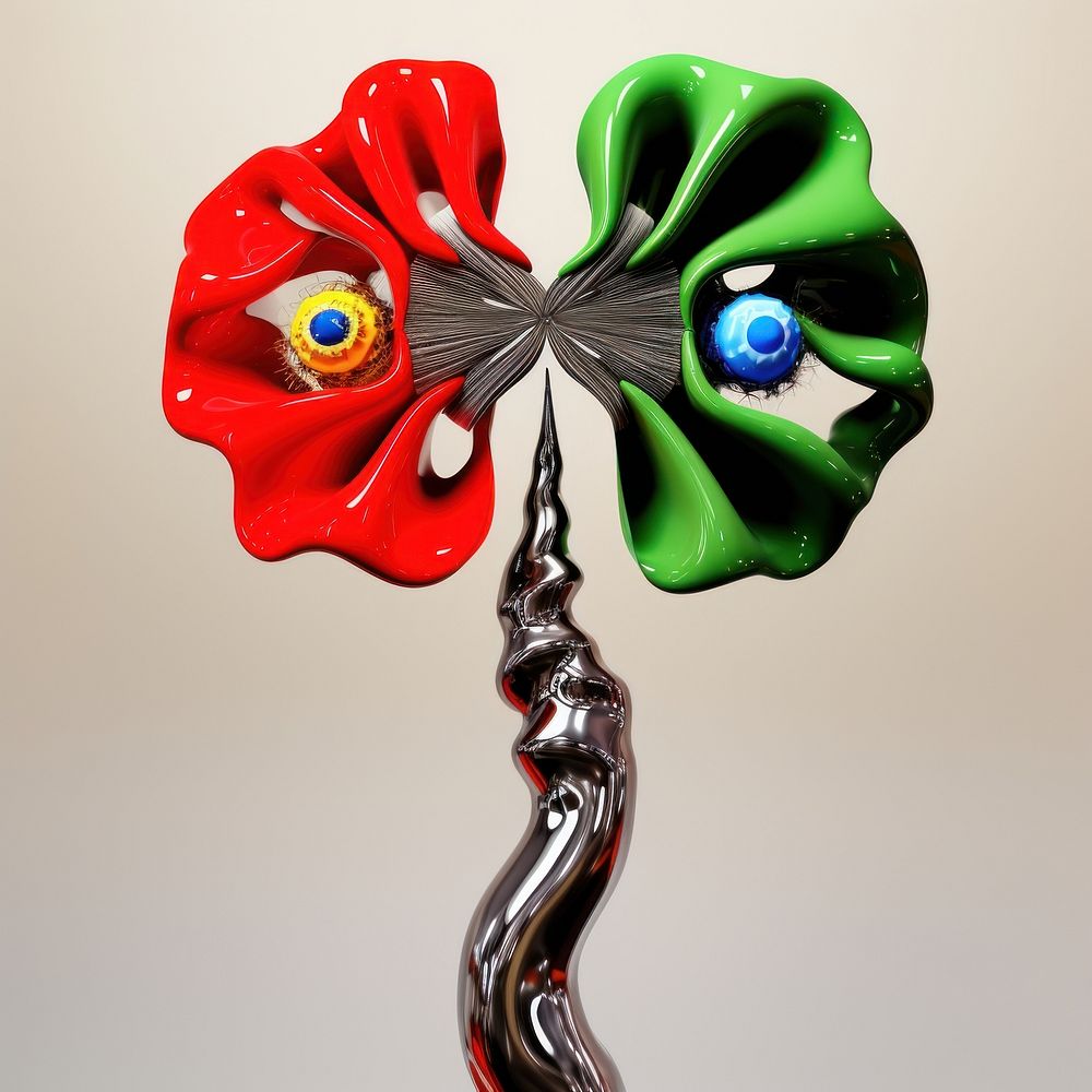 A plastic flower biology abstract from made of different types of texture accessories accessory jewelry.