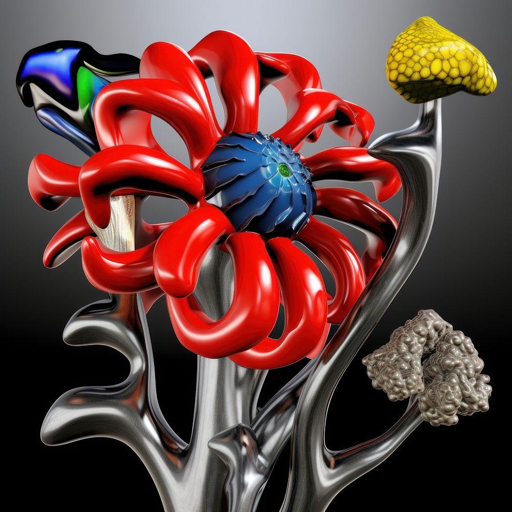 A plastic flower biology abstract from made of different types of texture accessories accessory graphics.