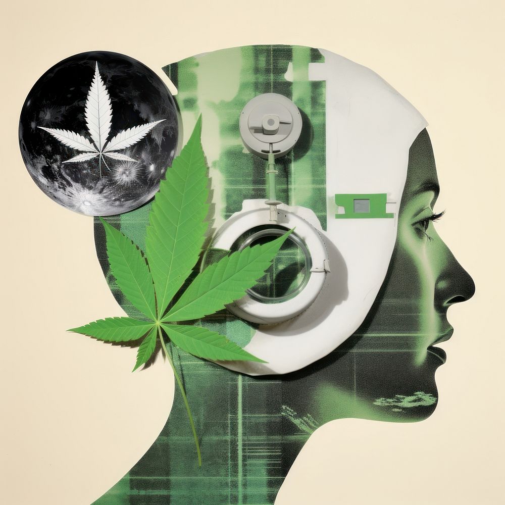 Cannabis business plant leaf disk.