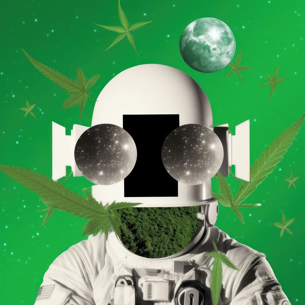 Cannabis business advertisement blackboard astronomy.