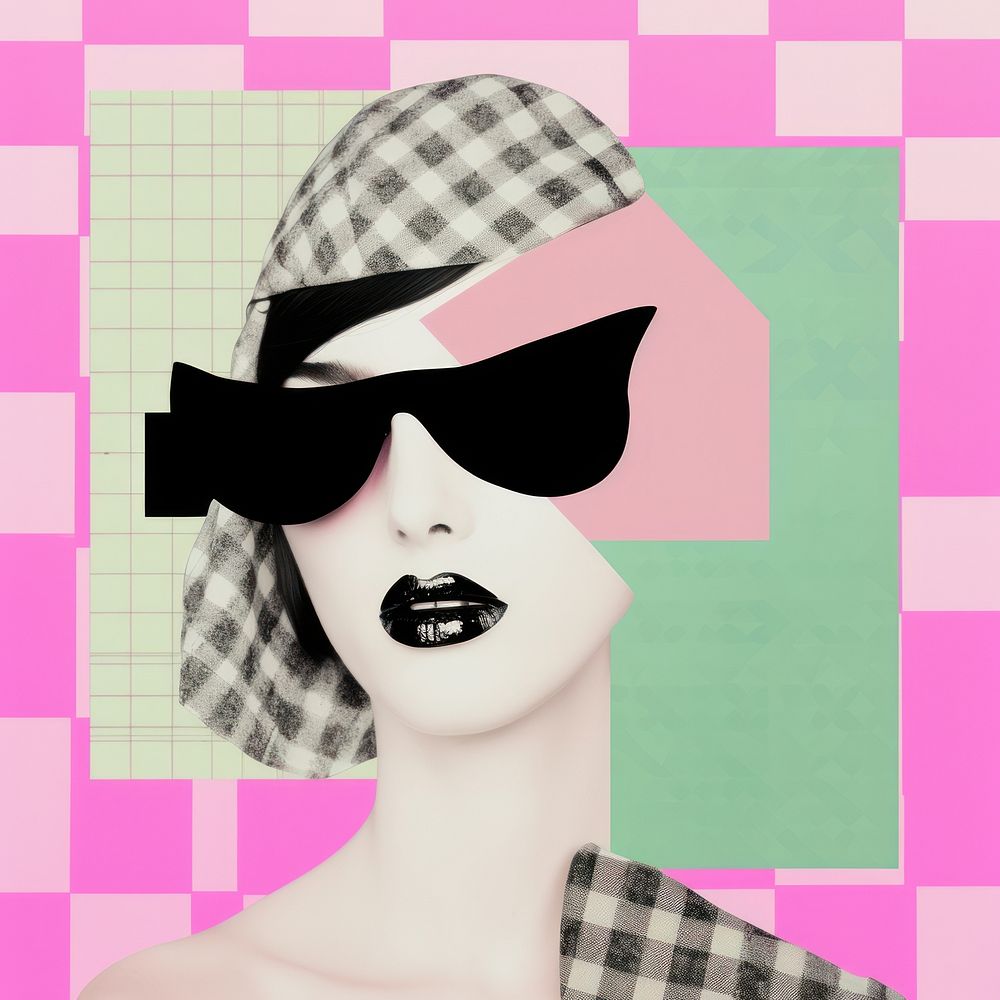 Retro comic illustration of drag queen accessories sunglasses accessory.
