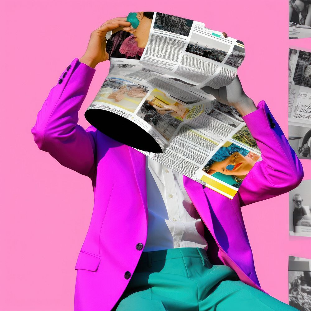Minimal pop art collage represent of street men fashion newspaper clothing apparel.