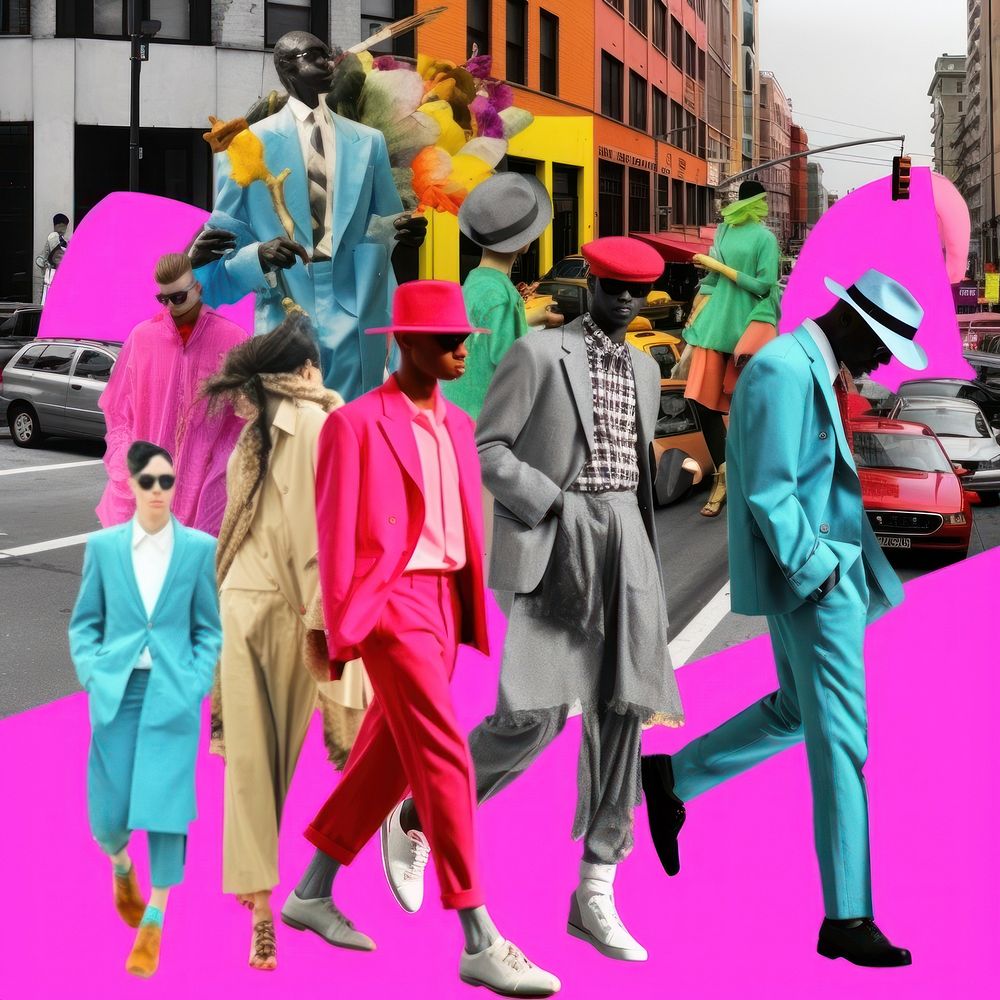 Minimal pop art collage represent of street men fashion urban transportation accessories.
