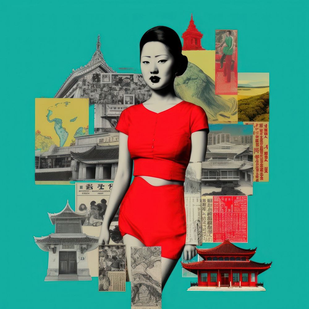Pop china traditional art collage represent of china culture advertisement publication painting.