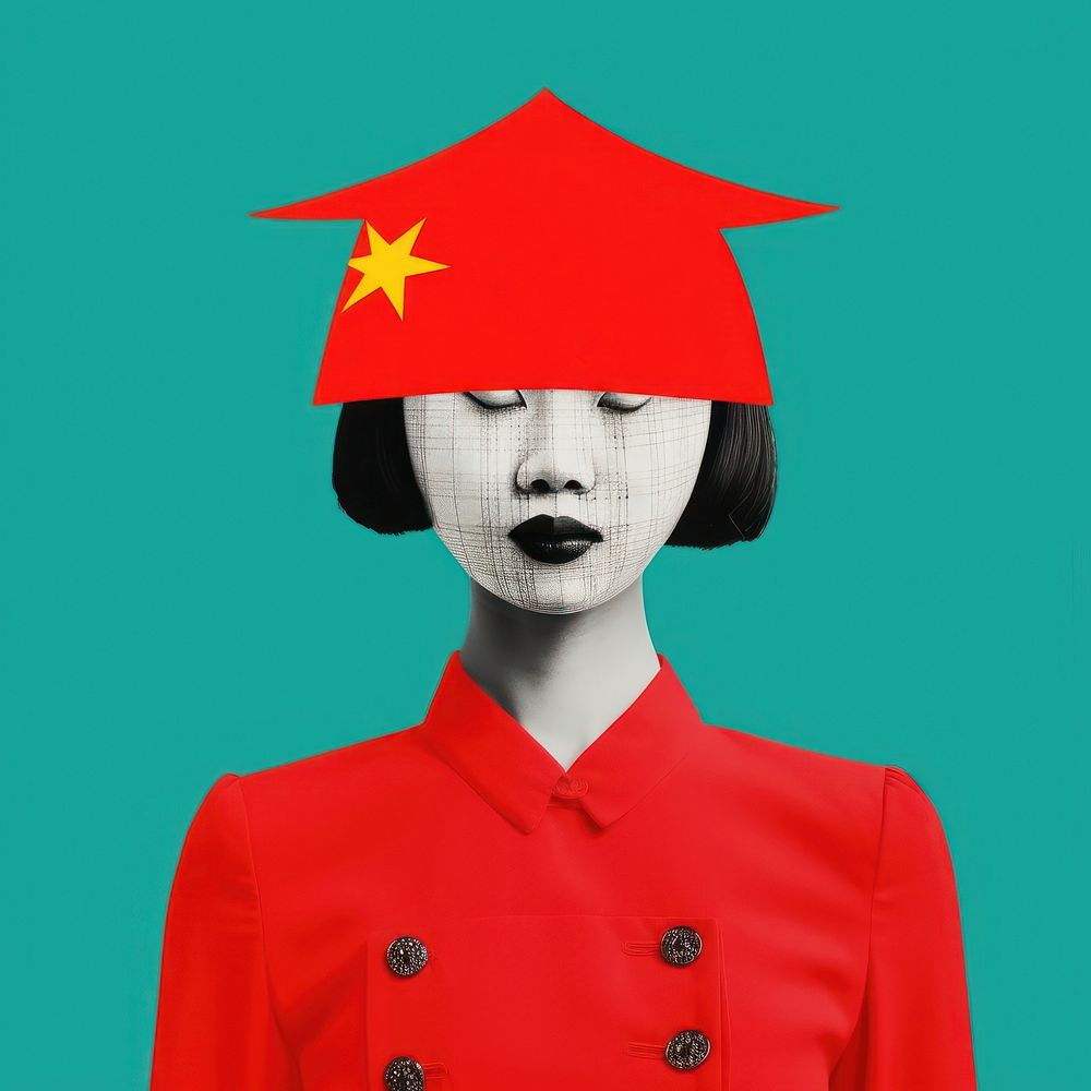 Pop china traditional art collage represent of china culture photography graduation clothing.