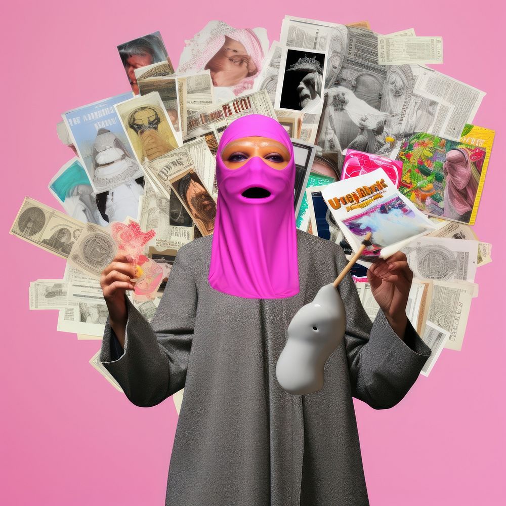 Pop islam art collage represent of islam culture photography portrait female.