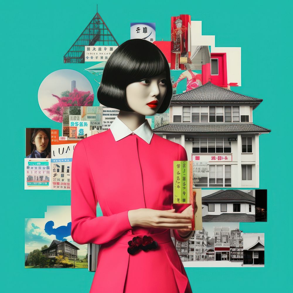 Pop japan traditional art collage represent of japan culture advertisement publication brochure.