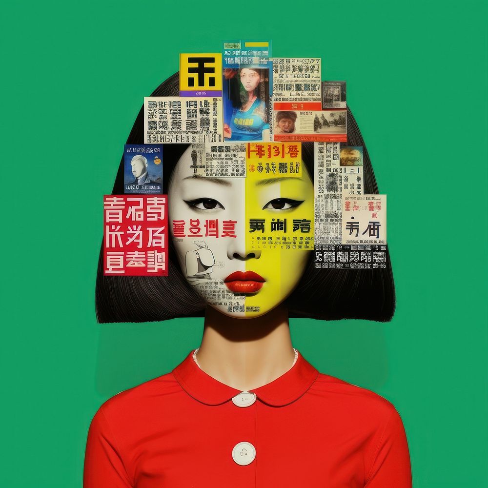 Pop korea traditional art collage represent of korea culture advertisement publication photography.