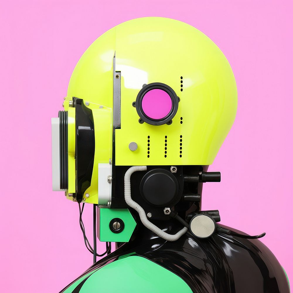 Portrait photo of the cybernatic robot electronics appliance clothing.