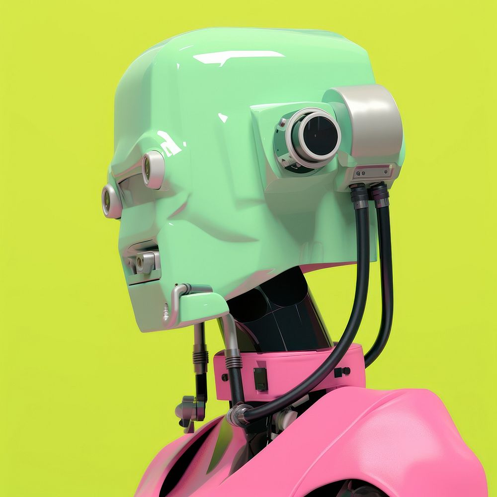 Portrait photo of the cybernatic robot electronics camera device.