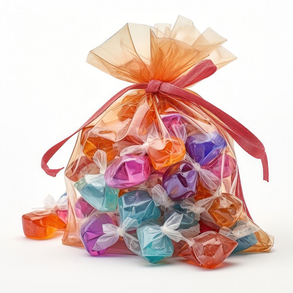 Bag confectionery plastic sweets.