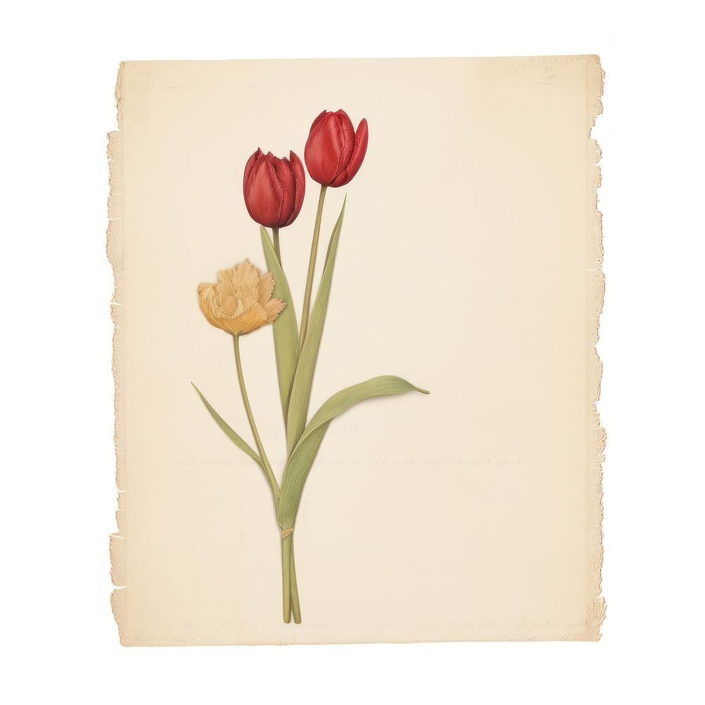 Tulip bouquet envelope painting blossom.