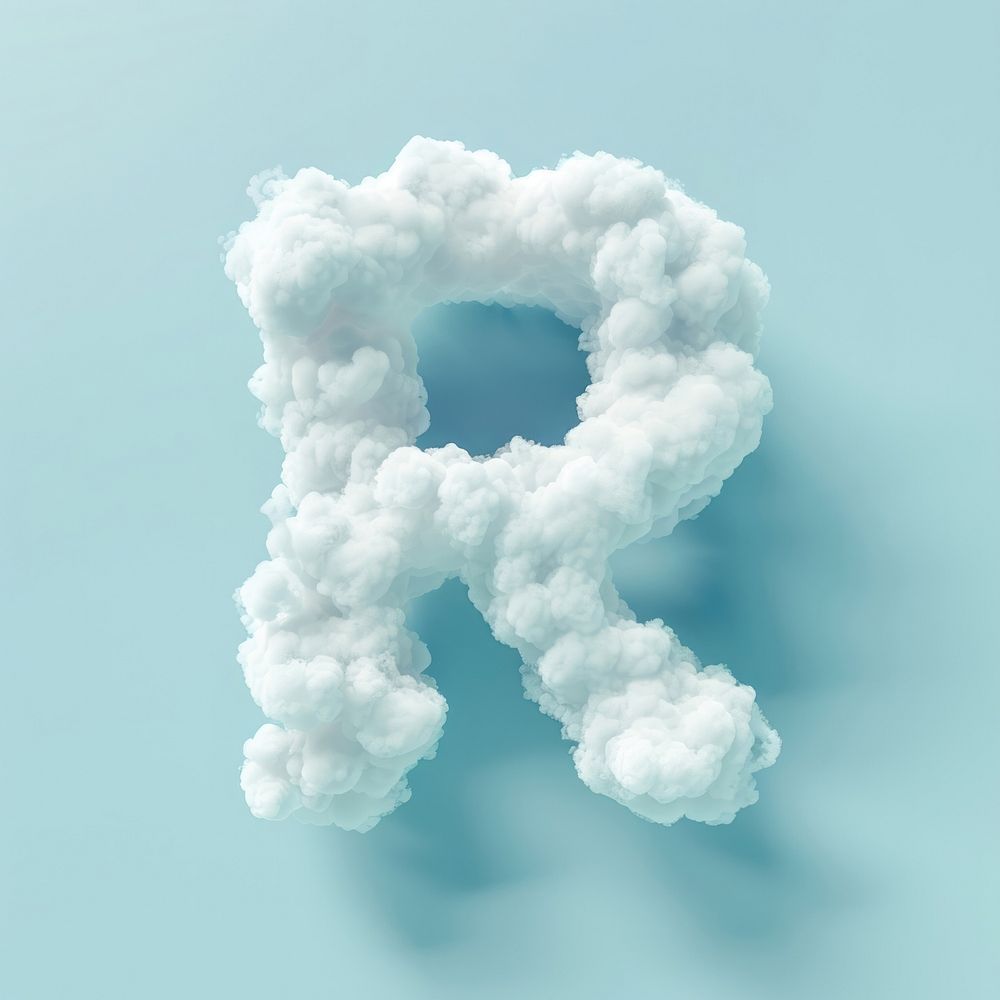 Letter R alphabet symbol cloud.