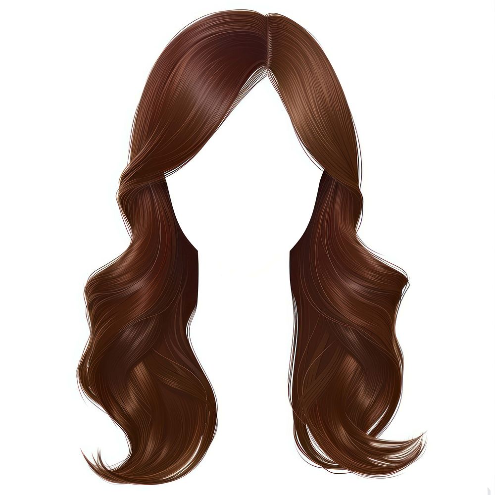 Brown hair stlye adult wig white background.