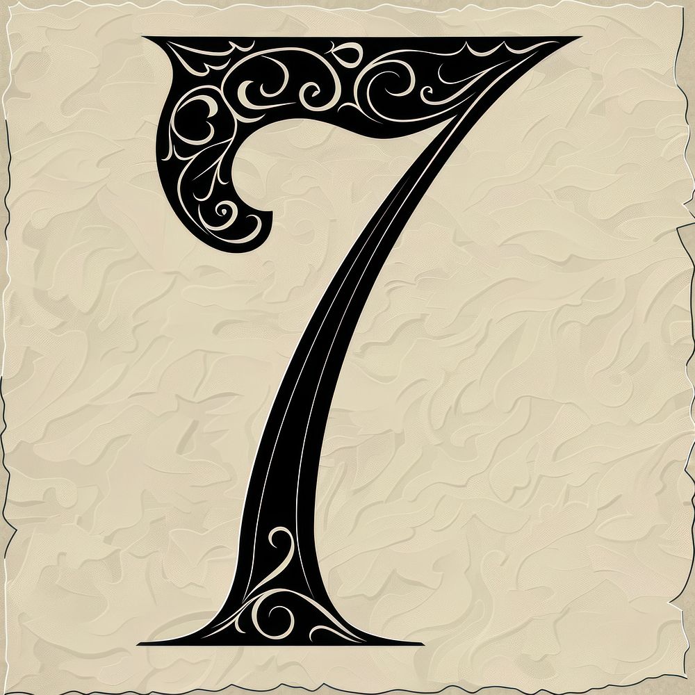 7 Number alphabet number weaponry dagger.