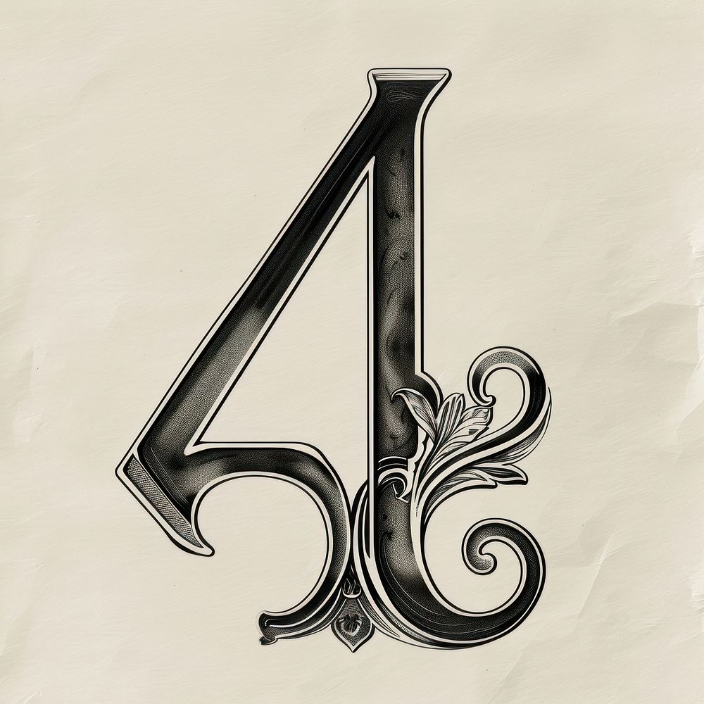4 Number alphabet number symbol text.