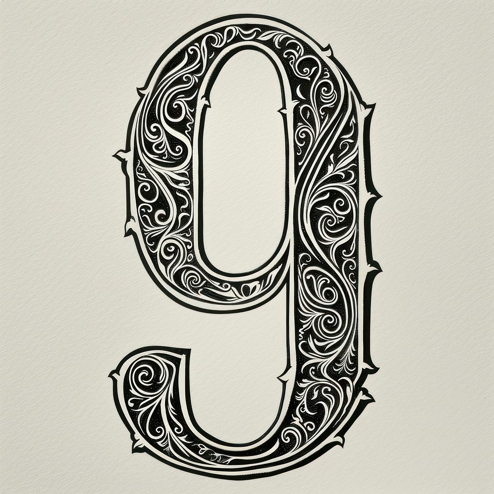 9 Number alphabet number pattern symbol.