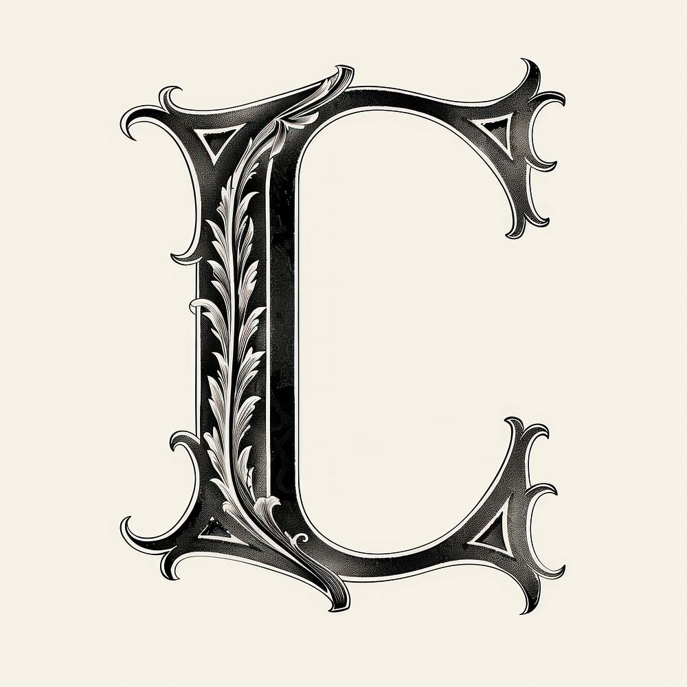 C letter alphabet furniture symbol text.