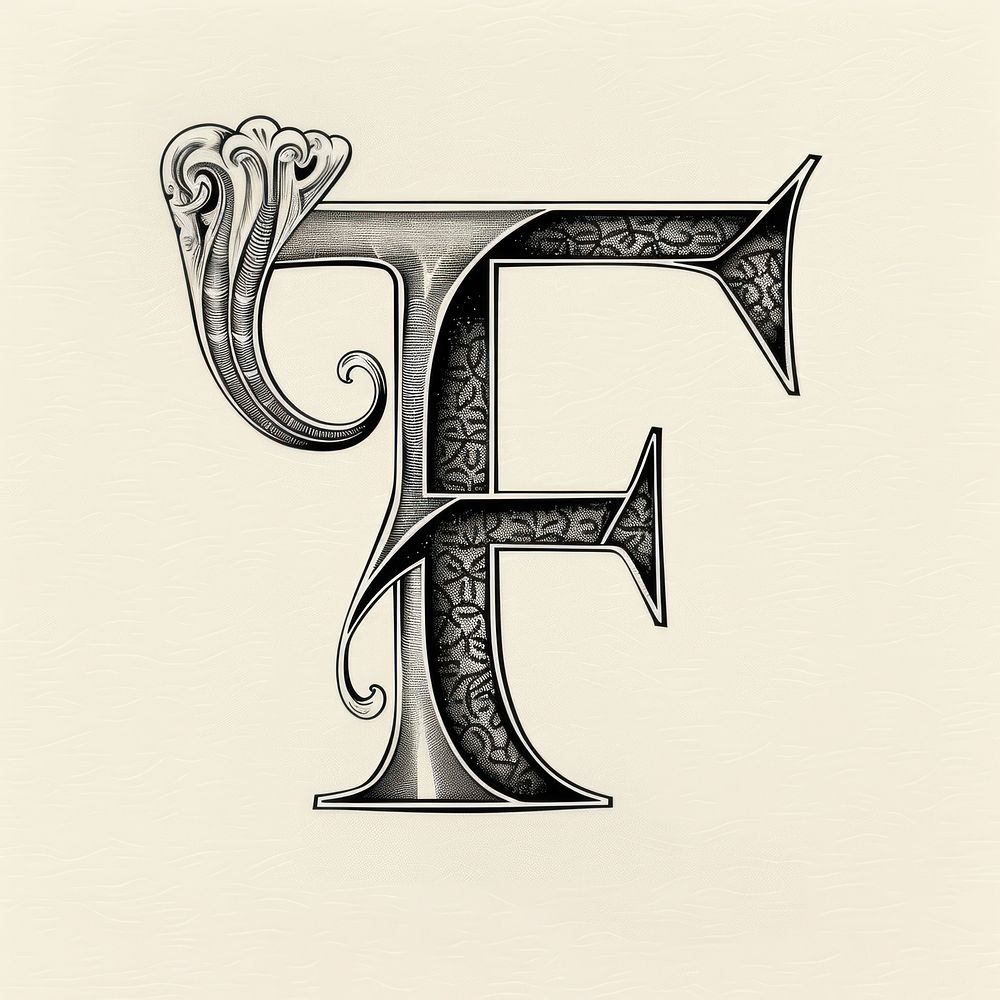 F letter alphabet art symbol cross.