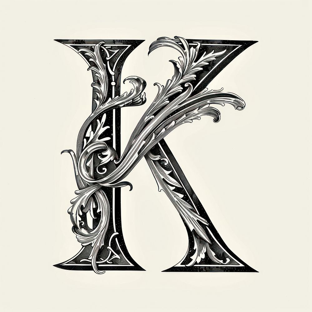 K letter alphabet art pottery symbol.