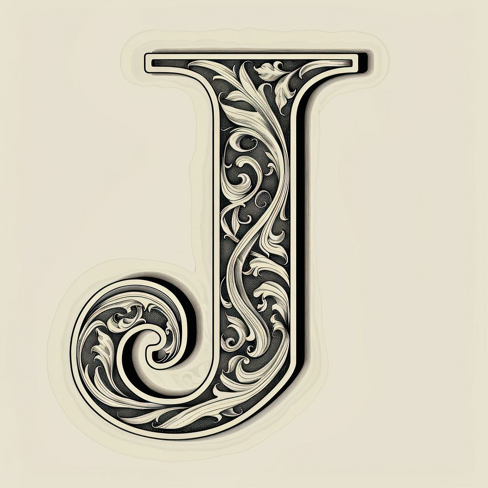 J letter alphabet weaponry pattern symbol.