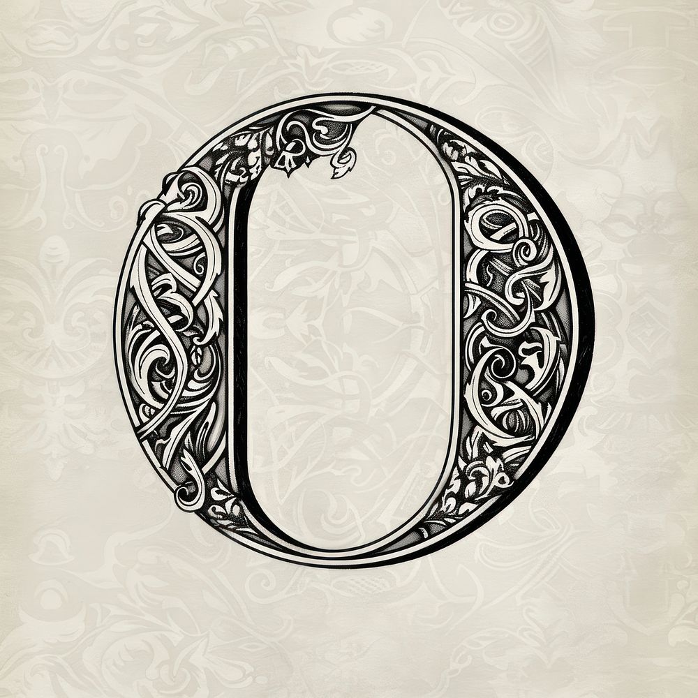 O letter alphabet art illustrated accessories.