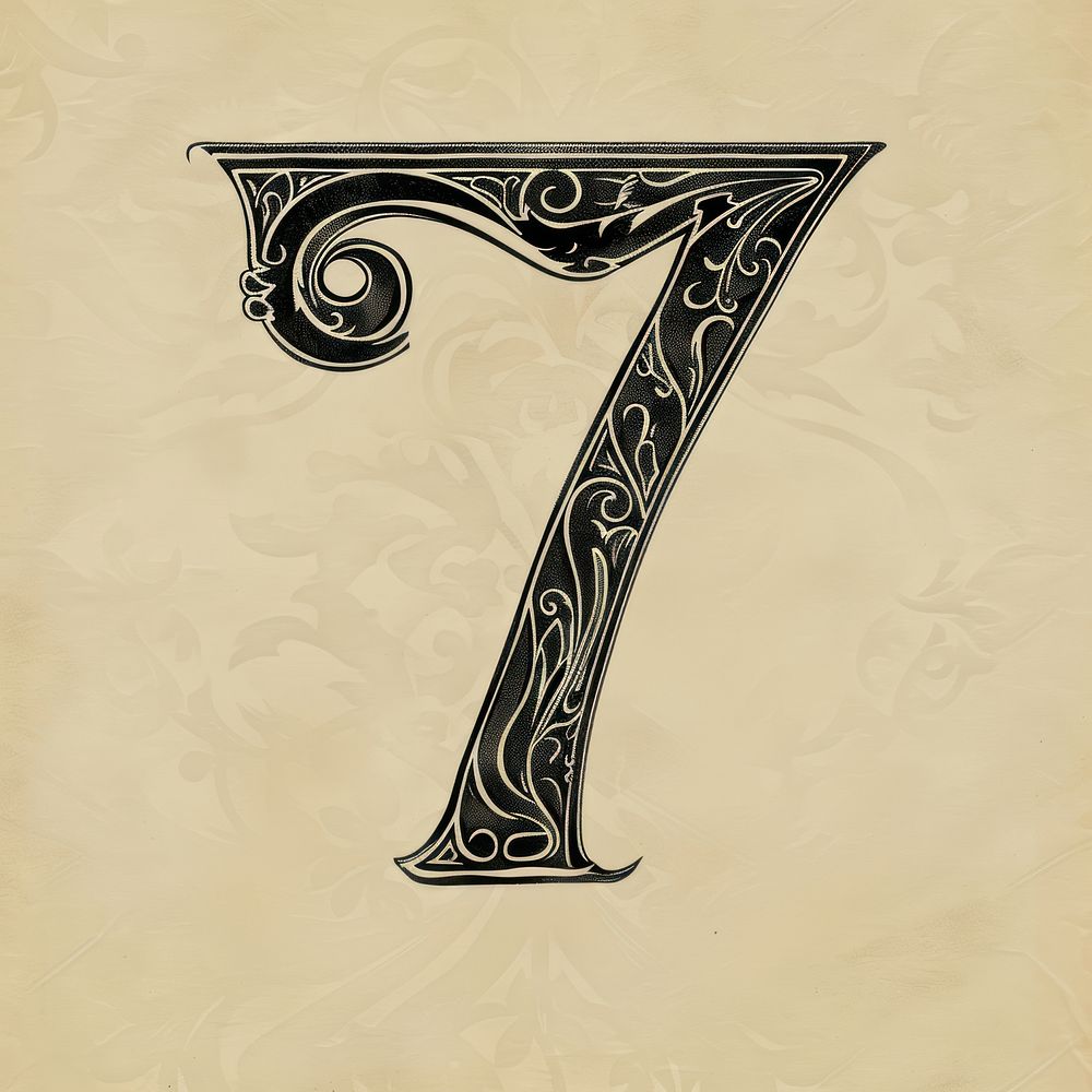 Number 7 letter number weaponry symbol.