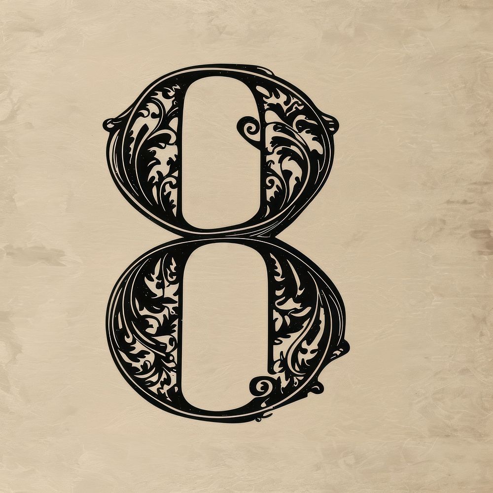 Number 8 letter ampersand alphabet stencil.