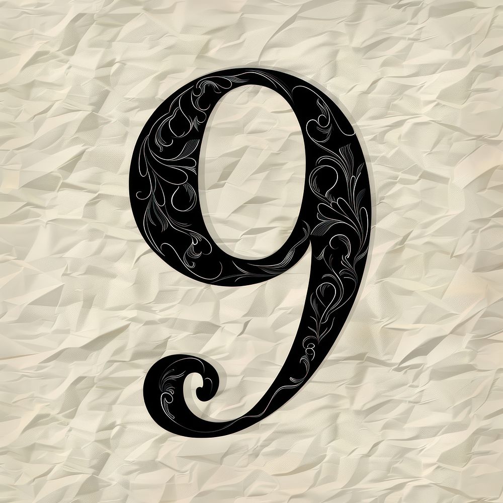 Number 9 alphabet number ampersand symbol.