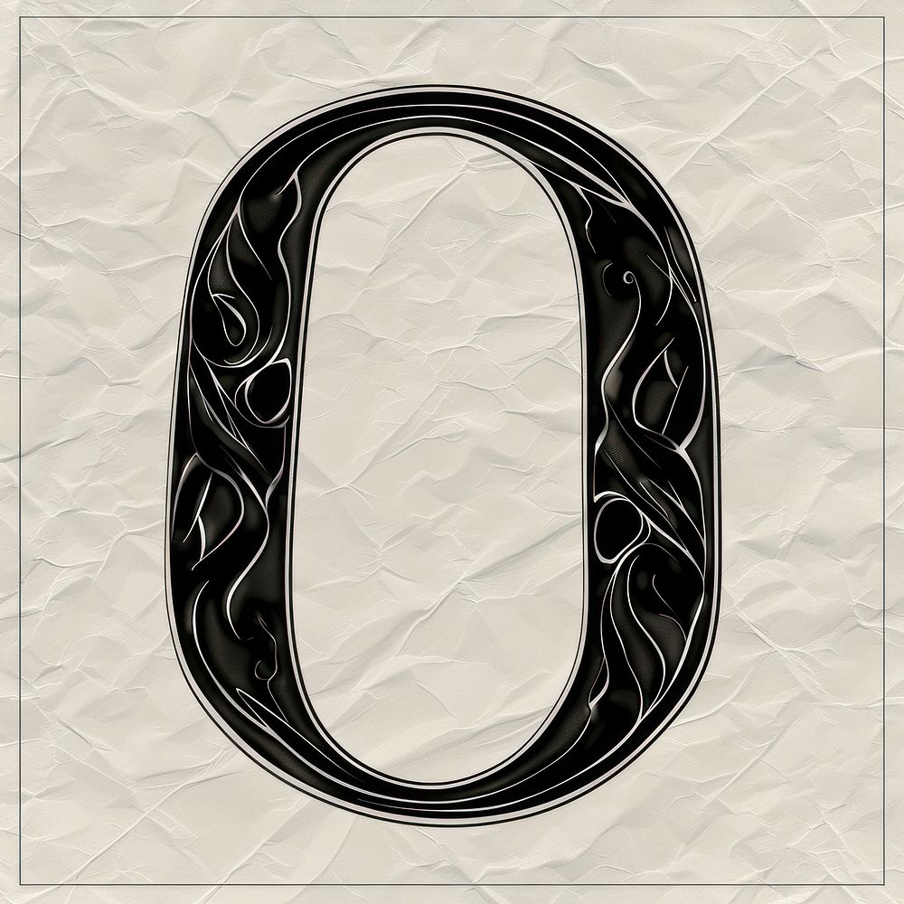Number 0 alphabet horseshoe symbol plate.