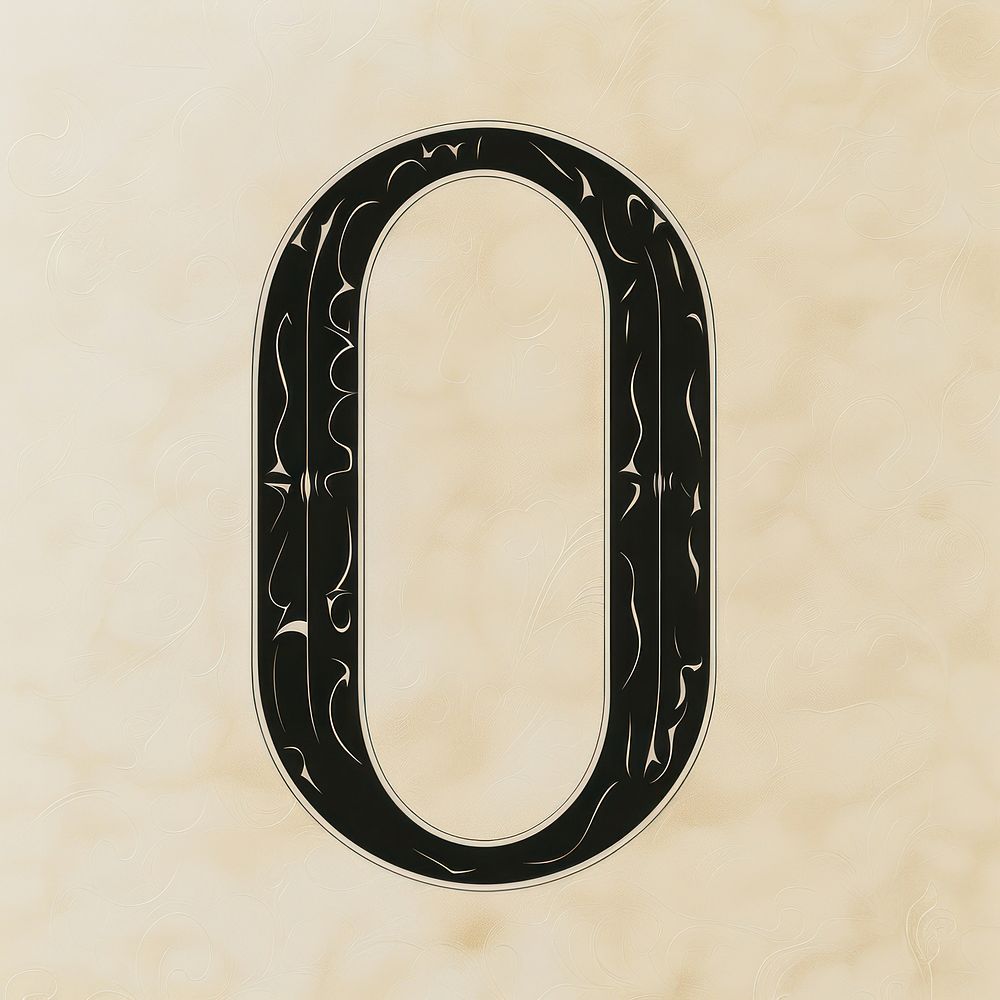 Number 0 alphabet number horseshoe symbol.