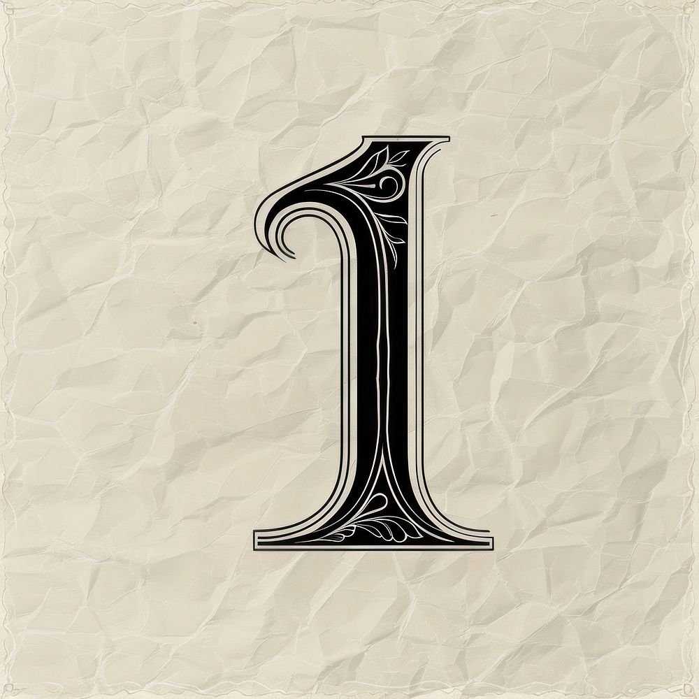 Number 1 alphabet number symbol text.