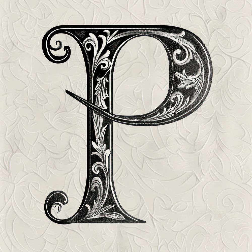 P letter alphabet art illustrated graphics.