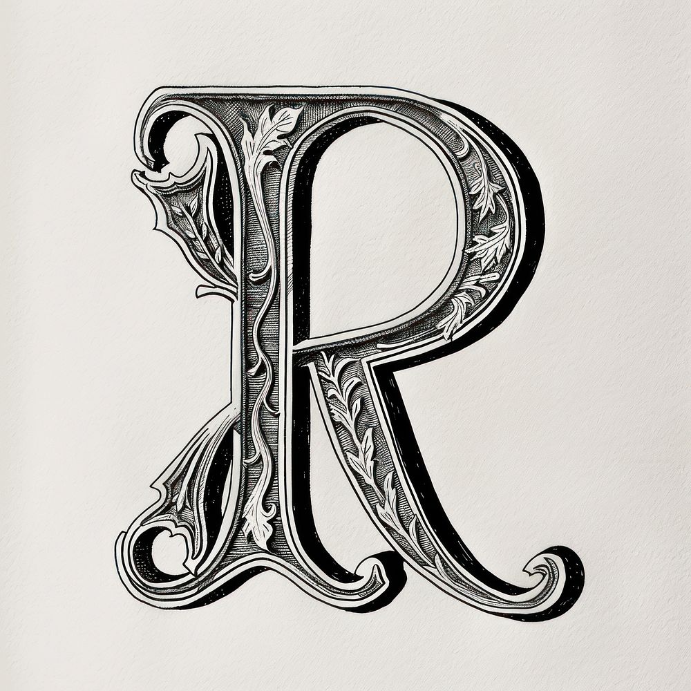 R letter alphabet ampersand symbol number.