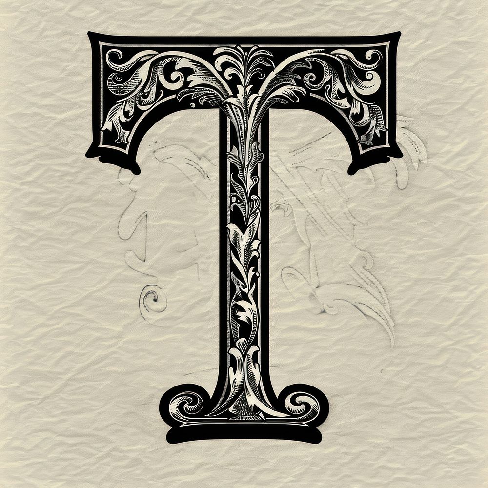 T letter alphabet art symbol cross.