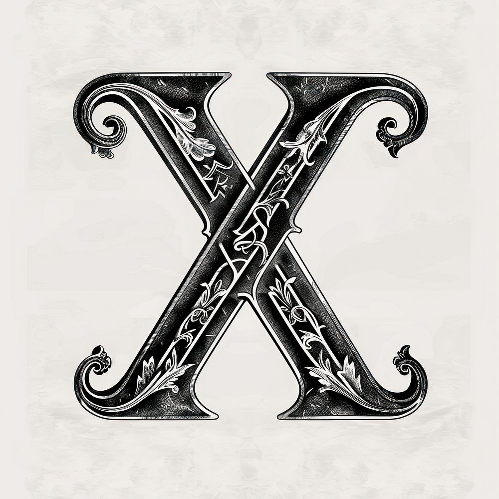X letter alphabet electronics ampersand weaponry.
