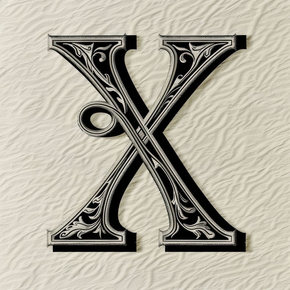X letter alphabet ampersand symbol number.